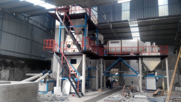 滾筒式無機(jī)?；⒅楸厣皾{生產(chǎn)線